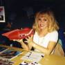 Deanna Lund holding the Spindrift model