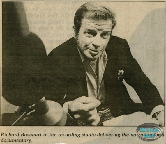 Richard Basehart in recording studio