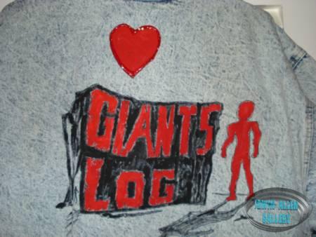 Giants Log jacket hand painted by Paul Zastupnevich