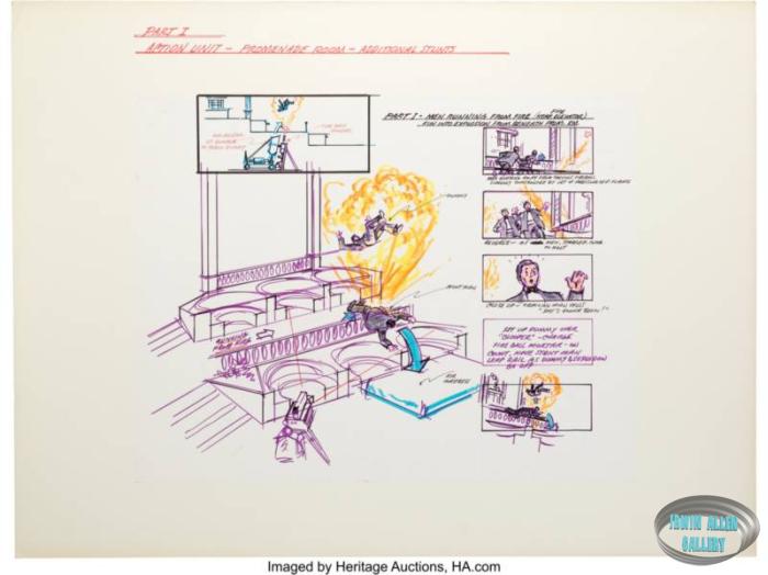 Storyboard of Promenade Room Stunts