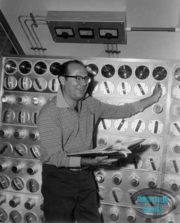 Irwin Allen on the set of Voyage to the Bottom of the Sea