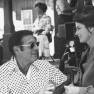 Irwin Allen and Katherine Ross on the set of The Swarm