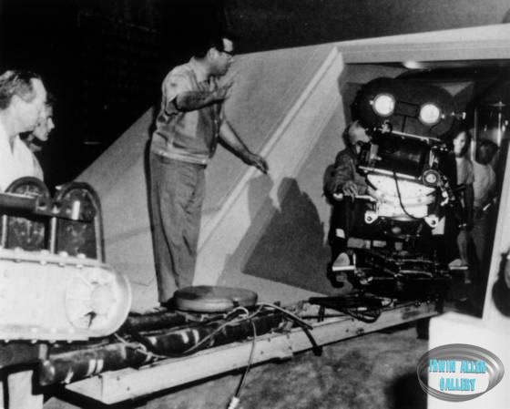 Irwin Allen filming at the entrance of the Jupiter II