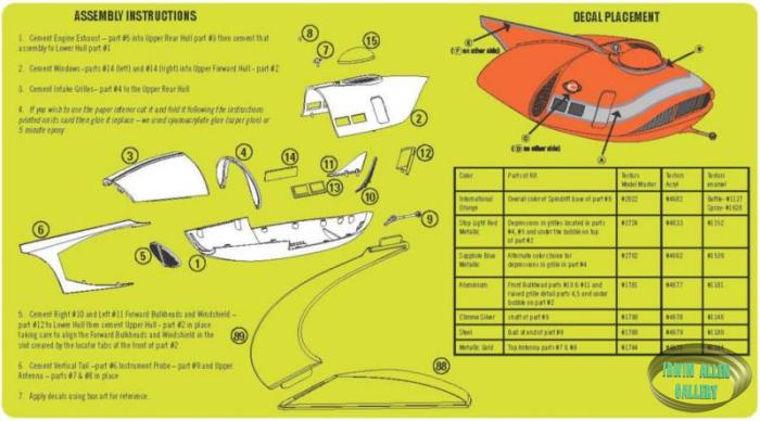 Moebius Models 1/128th Spindrift Kit Box Instructions