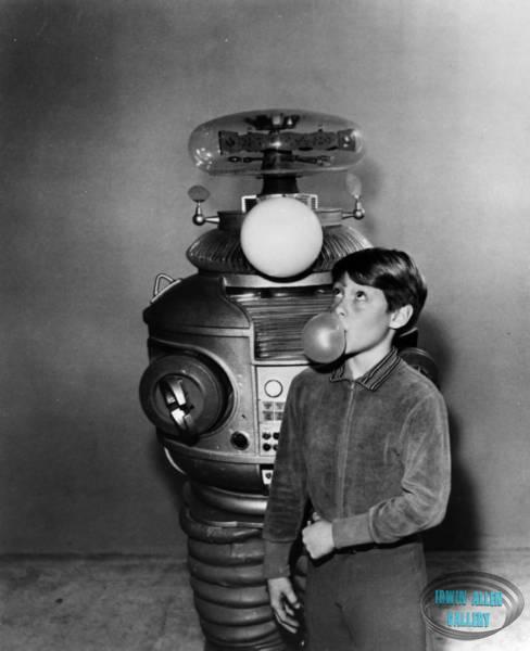 Bill Mumy and Robot with bubble gum