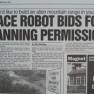 Newspaper clipping during movie production