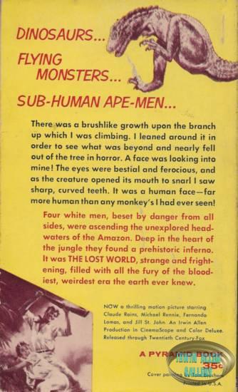 The Lost World novel back cover