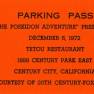 Press Party Parking Pass