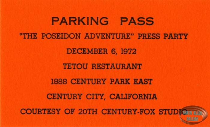 Press Party Parking Pass